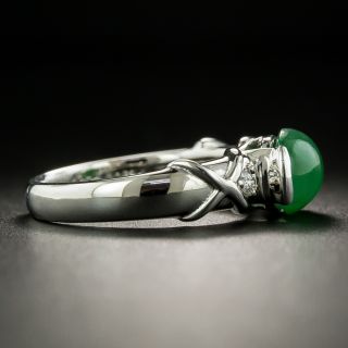 Estate Natural Jade and Diamond Ring