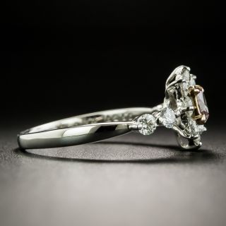 Estate Natural Pink .15 Carat Oval-Cut Diamond Halo Ring