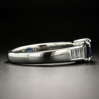Estate No-Heat 1.02 Carat Emerald-Cut Sapphire and Diamond Ring