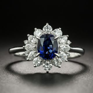 Estate No-Heat 1.15 Carat Sapphire and Diamond Ring - 1