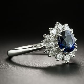 Estate No-Heat 1.15 Carat Sapphire and Diamond Ring