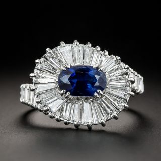 Estate No-Heat 1.22 Carat Pailin Sapphire and Diamond Cocktail Ring - 3