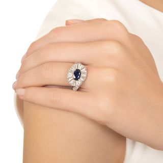 Estate No-Heat 1.22 Carat Pailin Sapphire and Diamond Cocktail Ring