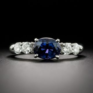 Estate No-Heat Violet-Blue Sapphire and Diamond Ring - GIA  - 3