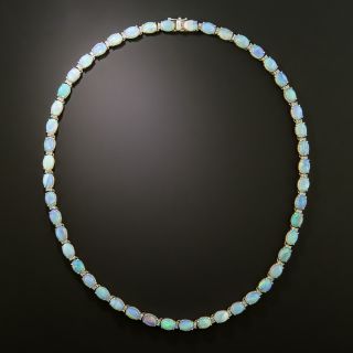 Estate Opal and Diamond 18K Rivière Necklace - 3