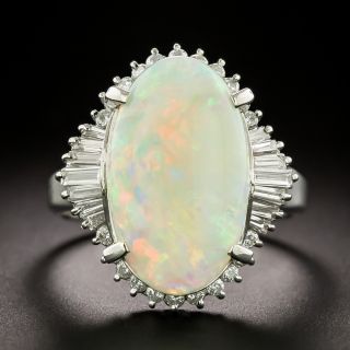 Estate Opal and Diamond Ballerina Ring - 2