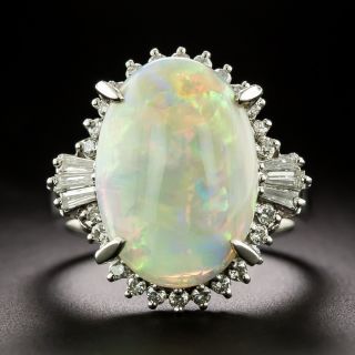 Estate Opal and Diamond Halo Ring - 3