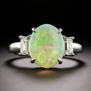 Estate Opal And Diamond Ring - 3