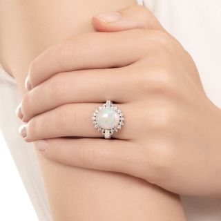 Estate Opal and Diamond Ring