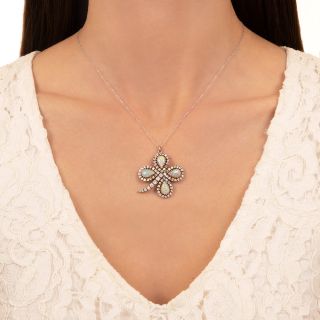 Estate Opal and Diamond Shamrock Pendant by Casbah