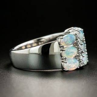 Estate Opal and Diamond Three Row Band Ring