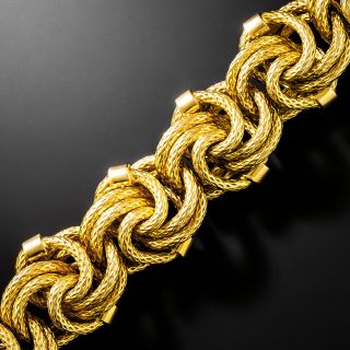 Estate Ornate 18K Triple-Knot Link Bracelet, Italian - 3