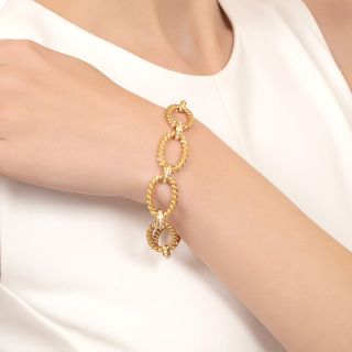 Estate Oval Link Diamond Bracelet