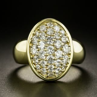 Estate Oval Pavé Diamond Ring - 3