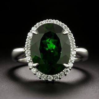 Estate Oval Tourmaline and Diamond Halo Ring - 3