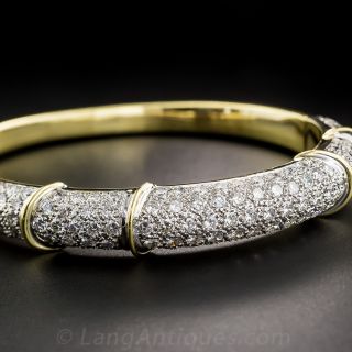 Estate Pave Diamond Bangle Bracelet