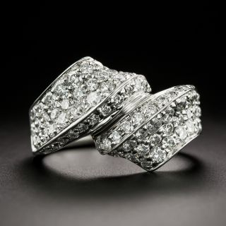 Estate Pavé Diamond Bypass Ring - 2