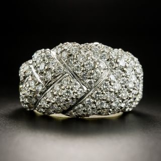 Estate Pavé Diamond Chevron Dome Ring - 3