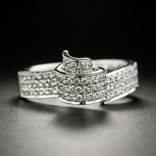 Estate Pavé Diamond Curlicue Ring - 3