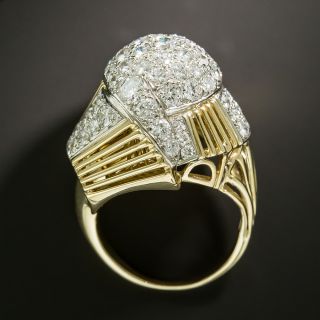 Estate Pavé Diamond Dome Ring - 6