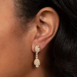Estate Pavé Diamond Drop Earrings
