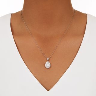 Estate Pavé Diamond Drop Pendant