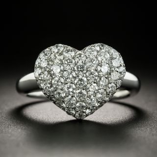 Estate Pavé Diamond Heart Ring  - 2