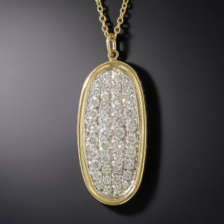 Estate Pavé Diamond Pendant Necklace - 2
