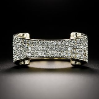 Estate Pave’ Diamond Scroll Ring - 2