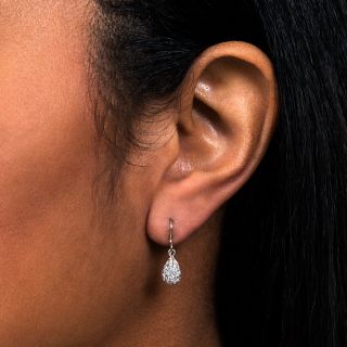 Estate Pave Diamond Teardrop Earrings