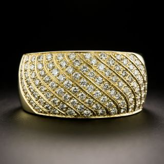 Estate Pavé Diamond Wide Band Ring - 3