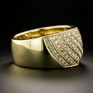 Estate Pavé Diamond Wide Band Ring