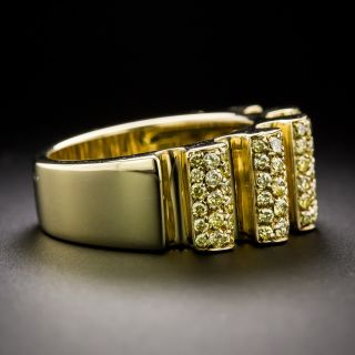 Estate Pavé-Set Canary Diamond Band Ring