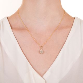 Estate Pear-Shaped Diamond Cluster Pendant