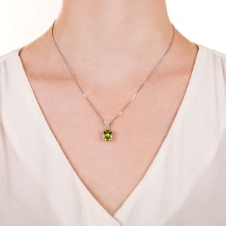 Estate Peridot and Diamond Apple Necklace