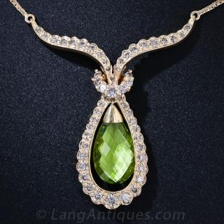 Estate Peridot and Diamond Necklace