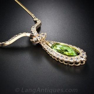 Estate Peridot and Diamond Necklace