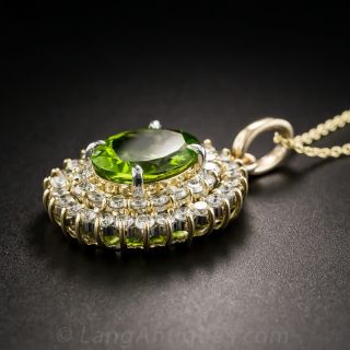 Estate Peridot and Diamond Pendant