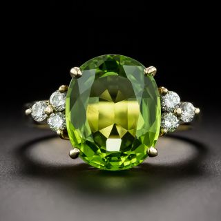 Estate Peridot and Diamond Ring - 2