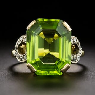 Estate Peridot and Diamond ring - 3