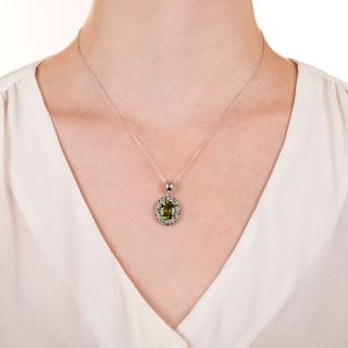 Estate Peridot and Multi-Gemstone Pendant
