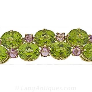 Estate Peridot & Sapphire Bracelet