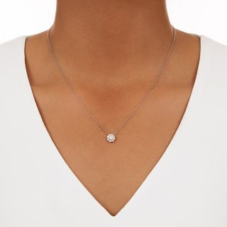  Estate Petite Diamond Flower Pendant
