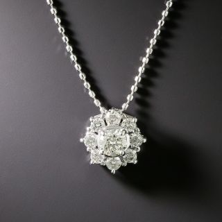  Estate Petite Diamond Flower Pendant - 2