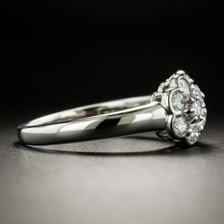 Estate Pink and White Diamond Cluster Ring