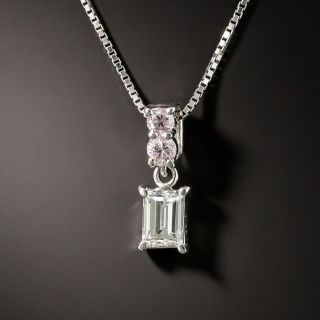 Estate Pink and White Diamond Pendant - 3