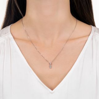 Estate Pink and White Diamond Pendant