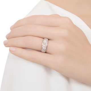 Estate Pink and White Pave Diamond Band