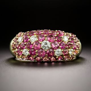 Estate Pink Sapphire and Diamond Band Ring - 3