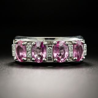 Estate Pink Sapphire and Diamond Band Ring - 2